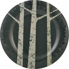 Knack3 1100031 8.5 in. Plate Salad Plates Birch Tree Textured&#44; Gray   